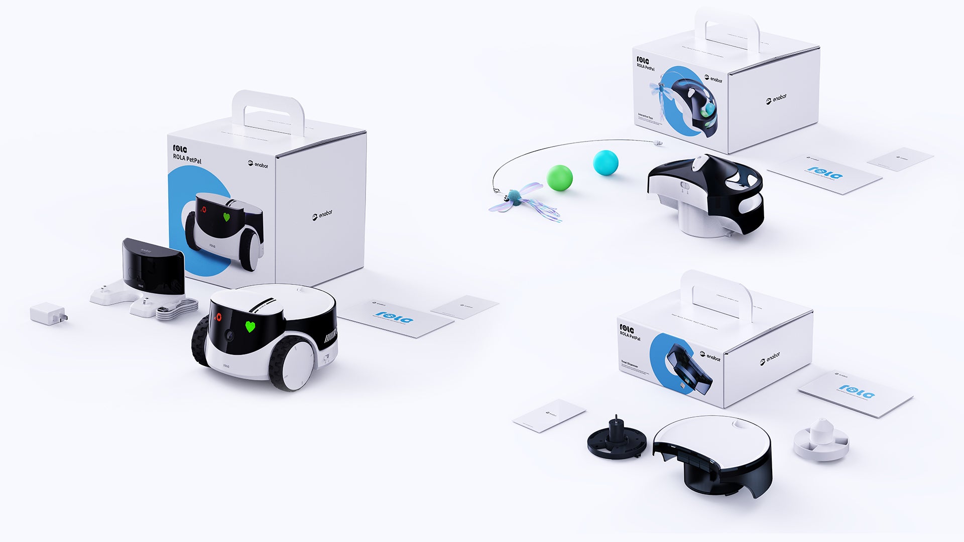 Rola PetPal - Mobile Haustierkamera + Futtermodul + Spielzeugmodul